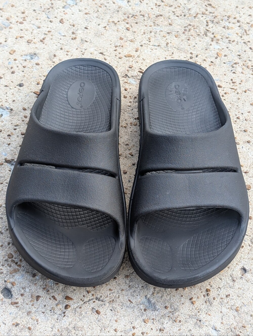 OOFOS OOahh Sport Flex Slide Recovery Sandals Black Men Sz 9 Or Womens Sz 11